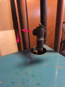 Boiler pressure relief leg missing